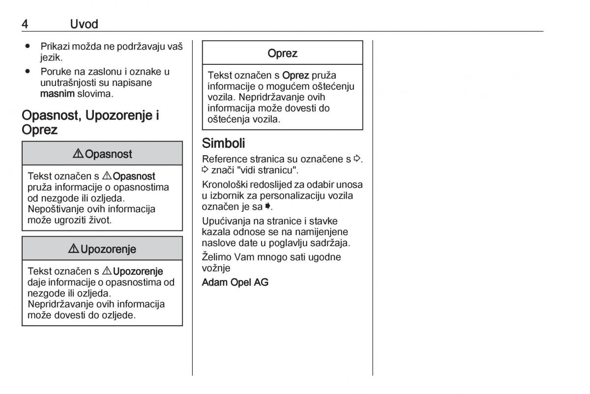 Opel Insignia A vlasnicko uputstvo / page 6