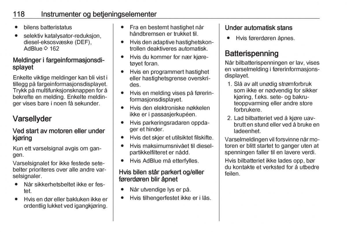 manual  opel insignia a bruksanvisningen / page 120