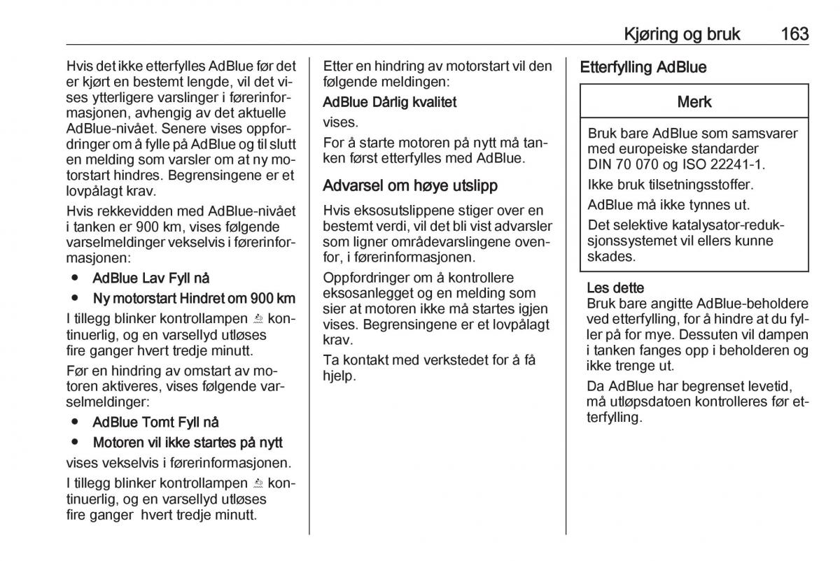 Opel Insignia A bruksanvisningen / page 165
