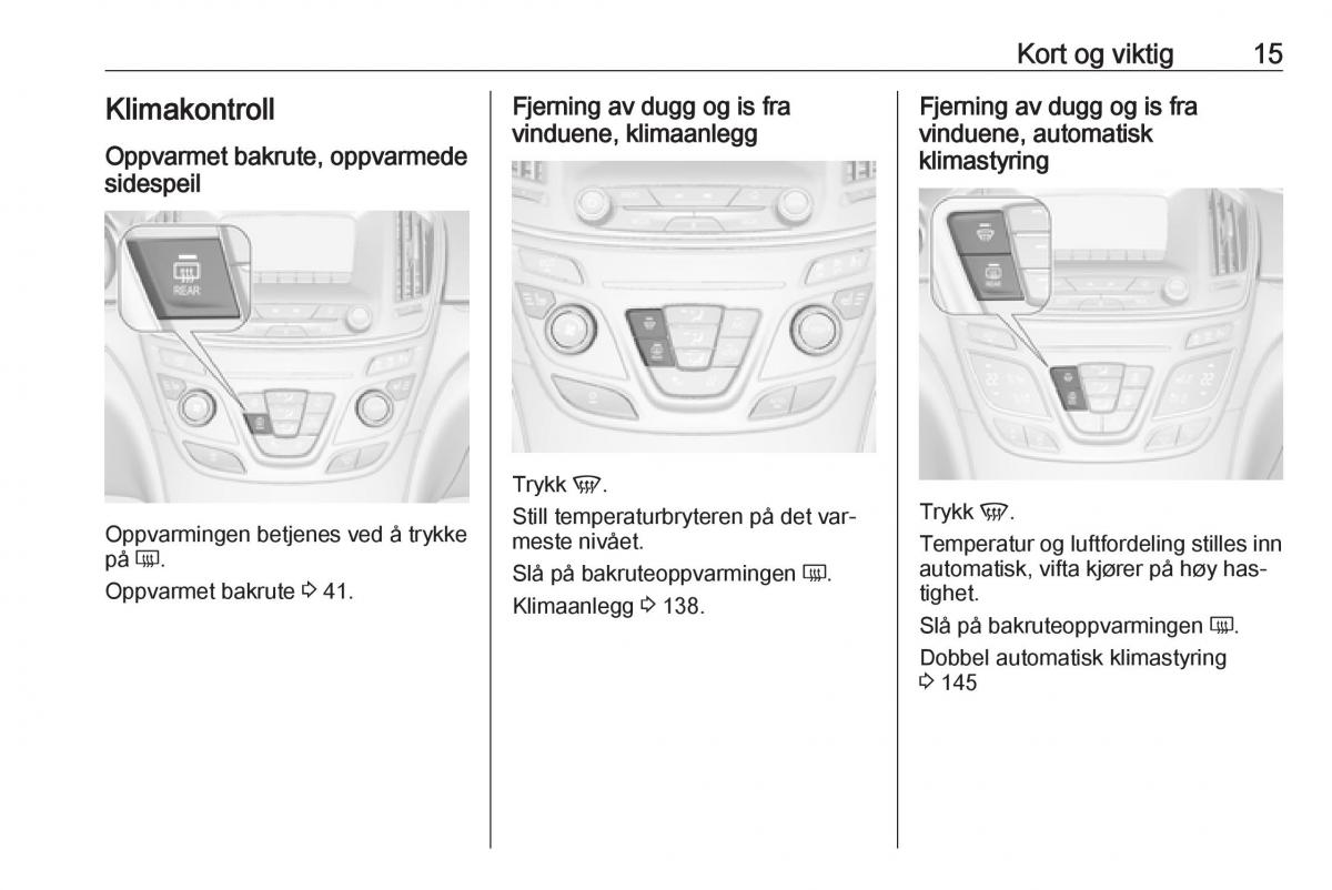 Opel Insignia A bruksanvisningen / page 17