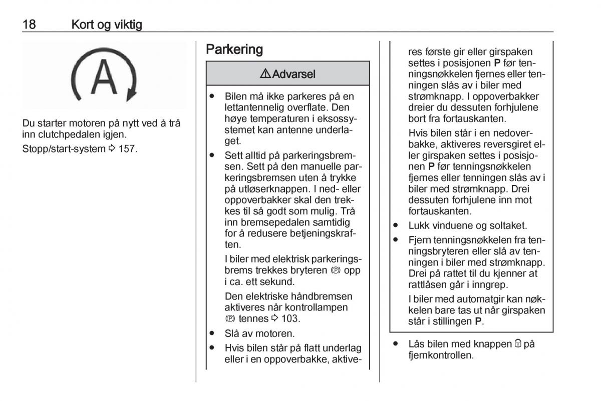 Opel Insignia A bruksanvisningen / page 20