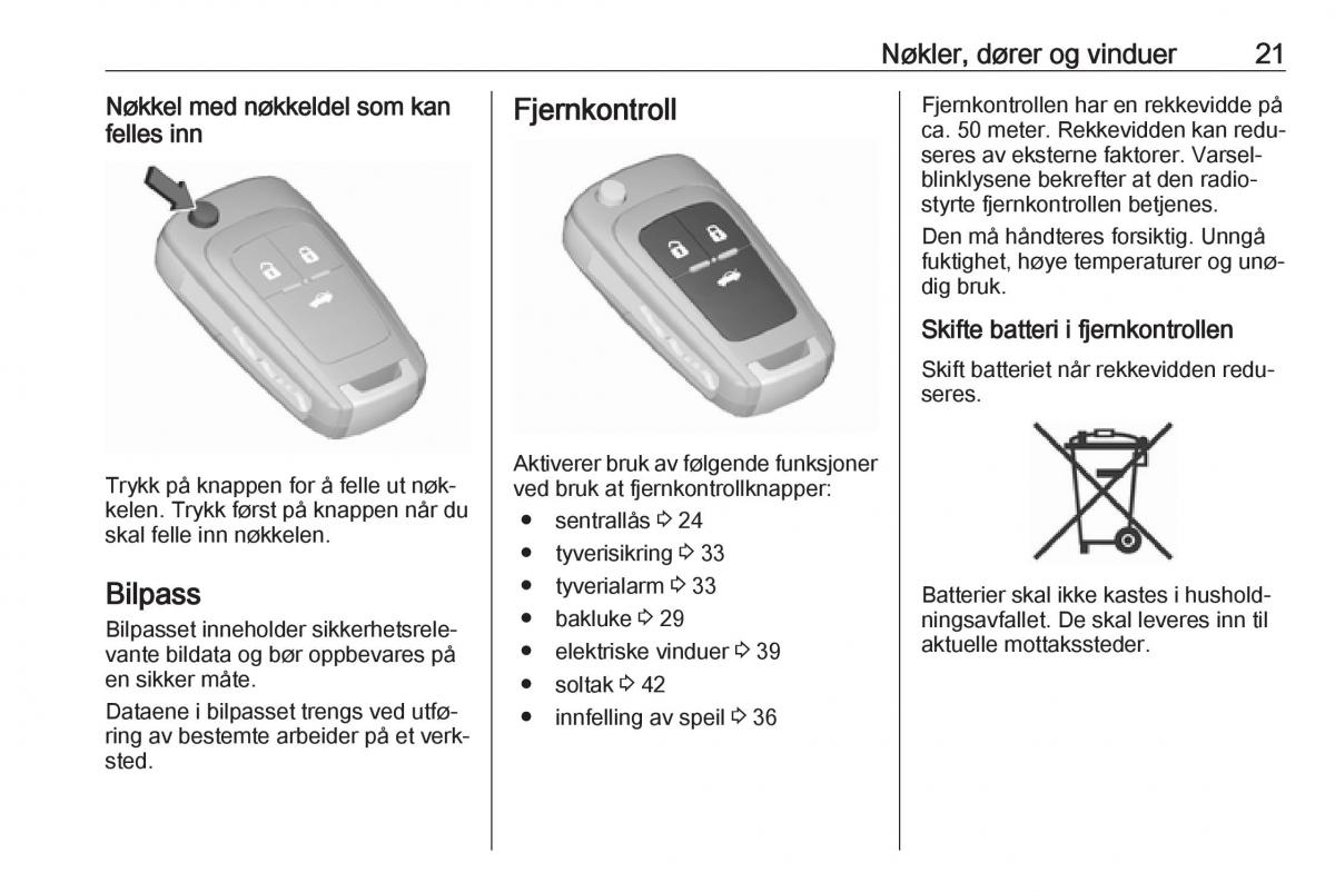 Opel Insignia A bruksanvisningen / page 23