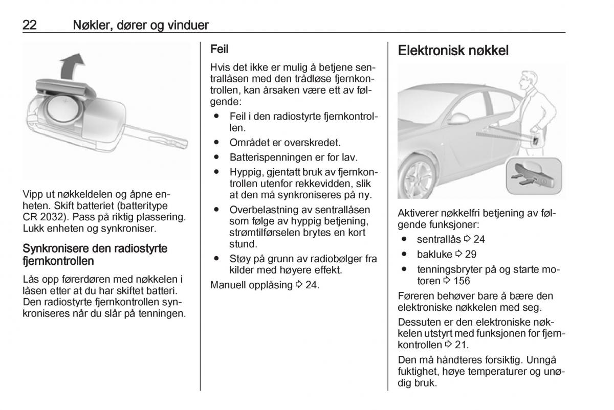 Opel Insignia A bruksanvisningen / page 24