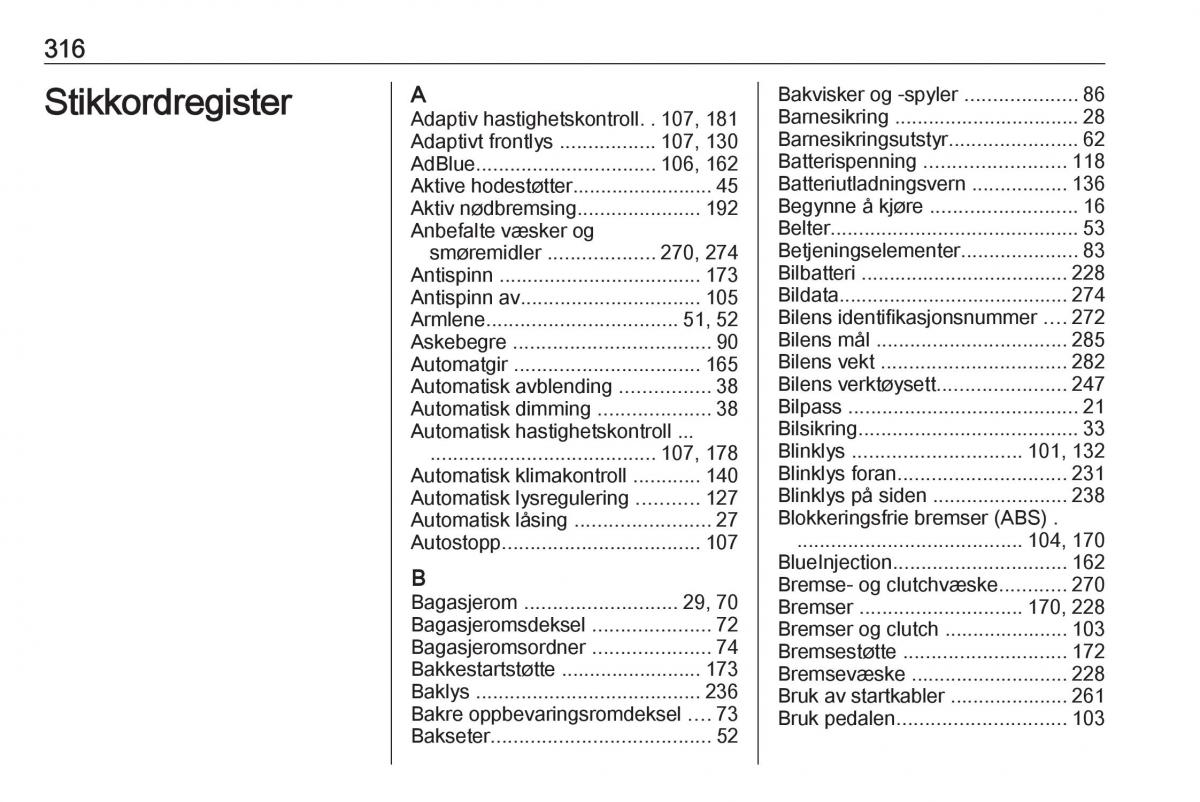 Opel Insignia A bruksanvisningen / page 318