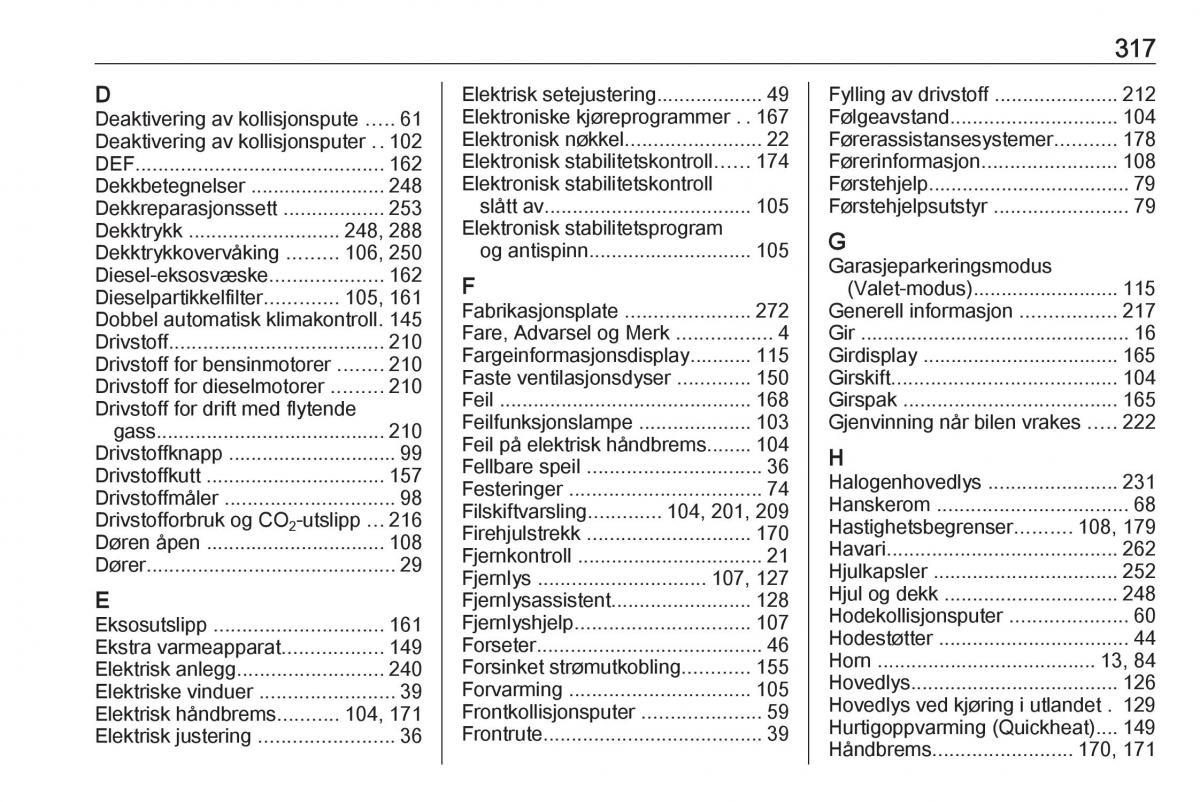 Opel Insignia A bruksanvisningen / page 319