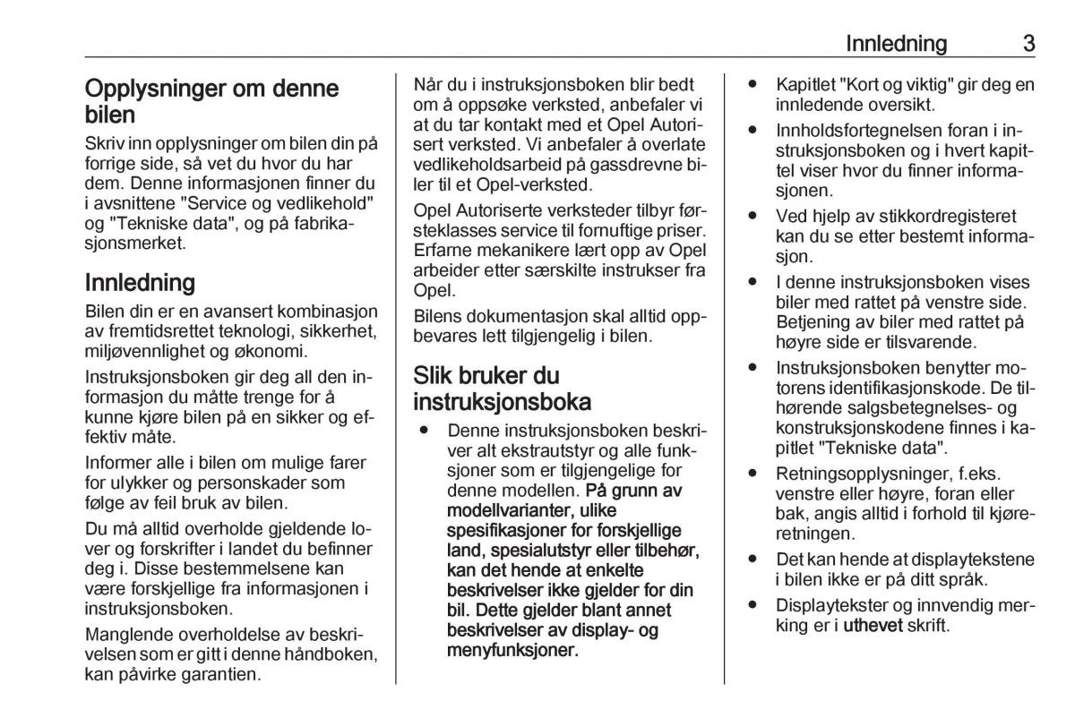 Opel Insignia A bruksanvisningen / page 5