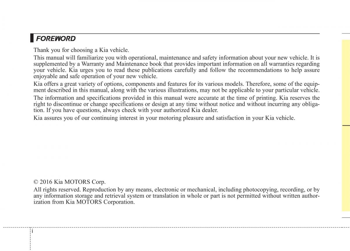 KIA Niro owners manual / page 2