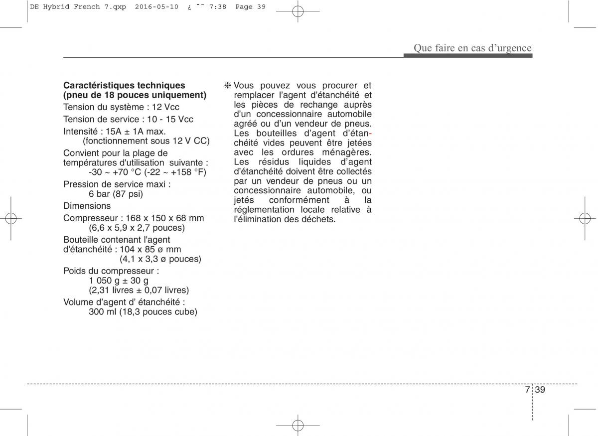 KIA Niro manuel du proprietaire / page 449