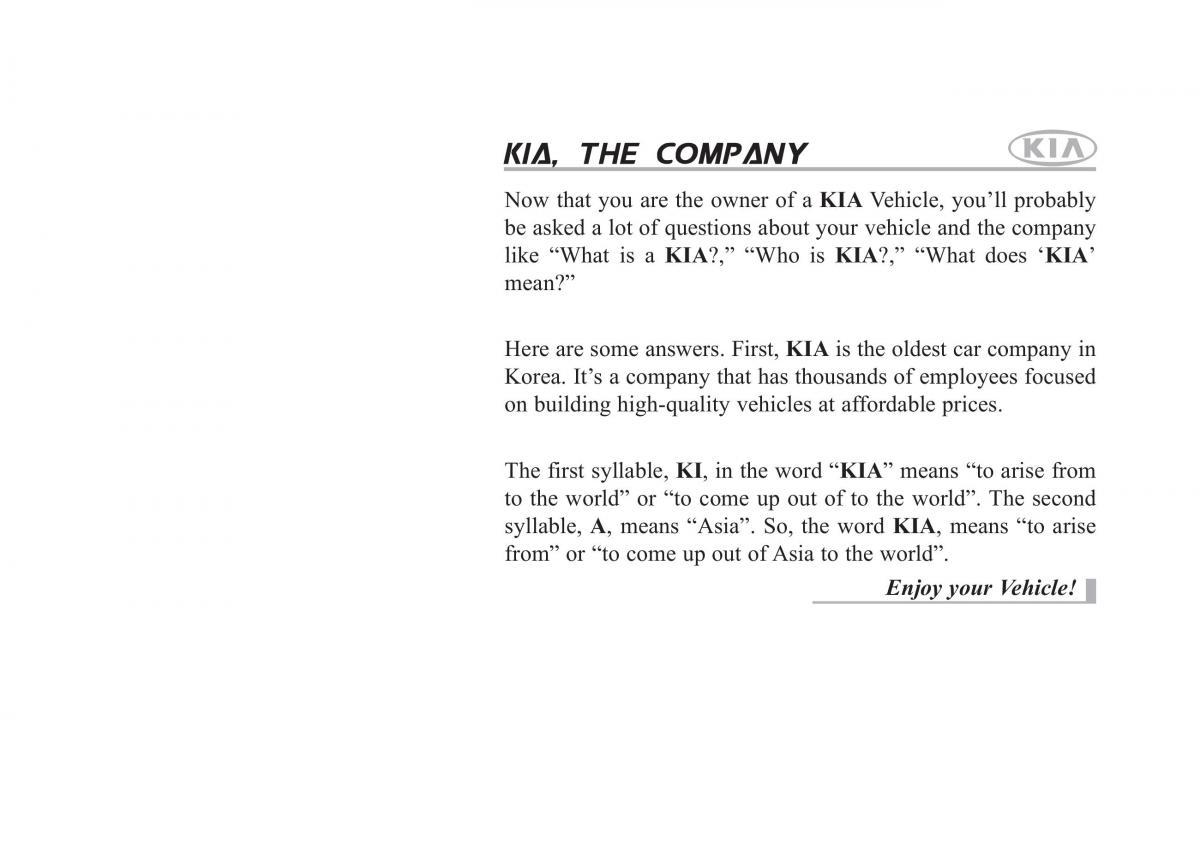 KIA Picanto I 1 owners manual / page 1