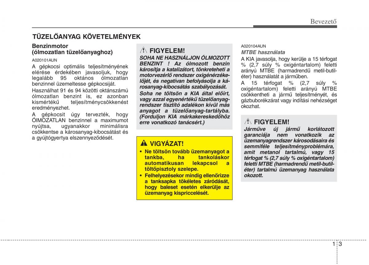 KIA Picanto I 1 Kezelesi utmutato / page 6