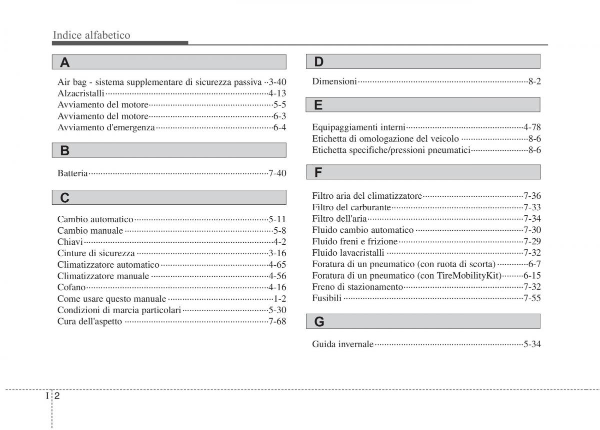 KIA Picanto I 1 manuale del proprietario / page 352
