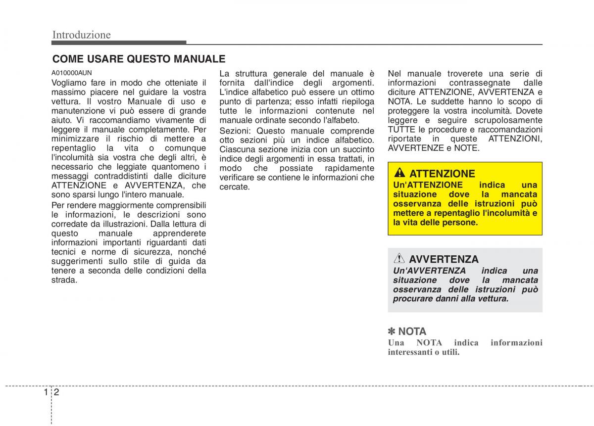 KIA Picanto I 1 manuale del proprietario / page 5