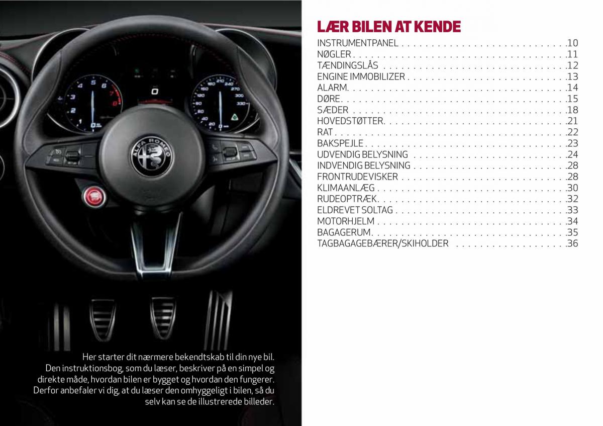 Alfa Romeo Giulia Bilens instruktionsbog / page 11