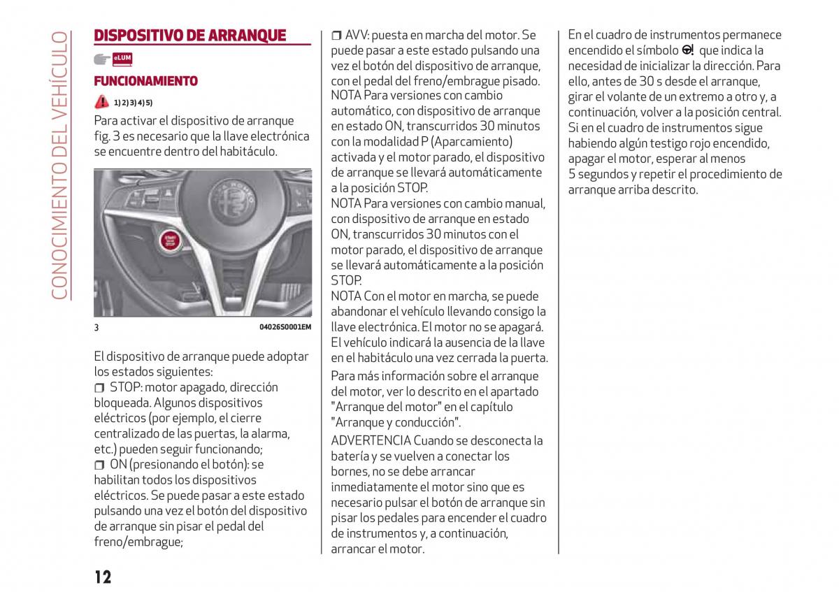 Alfa Romeo Giulia manual del propietario / page 14