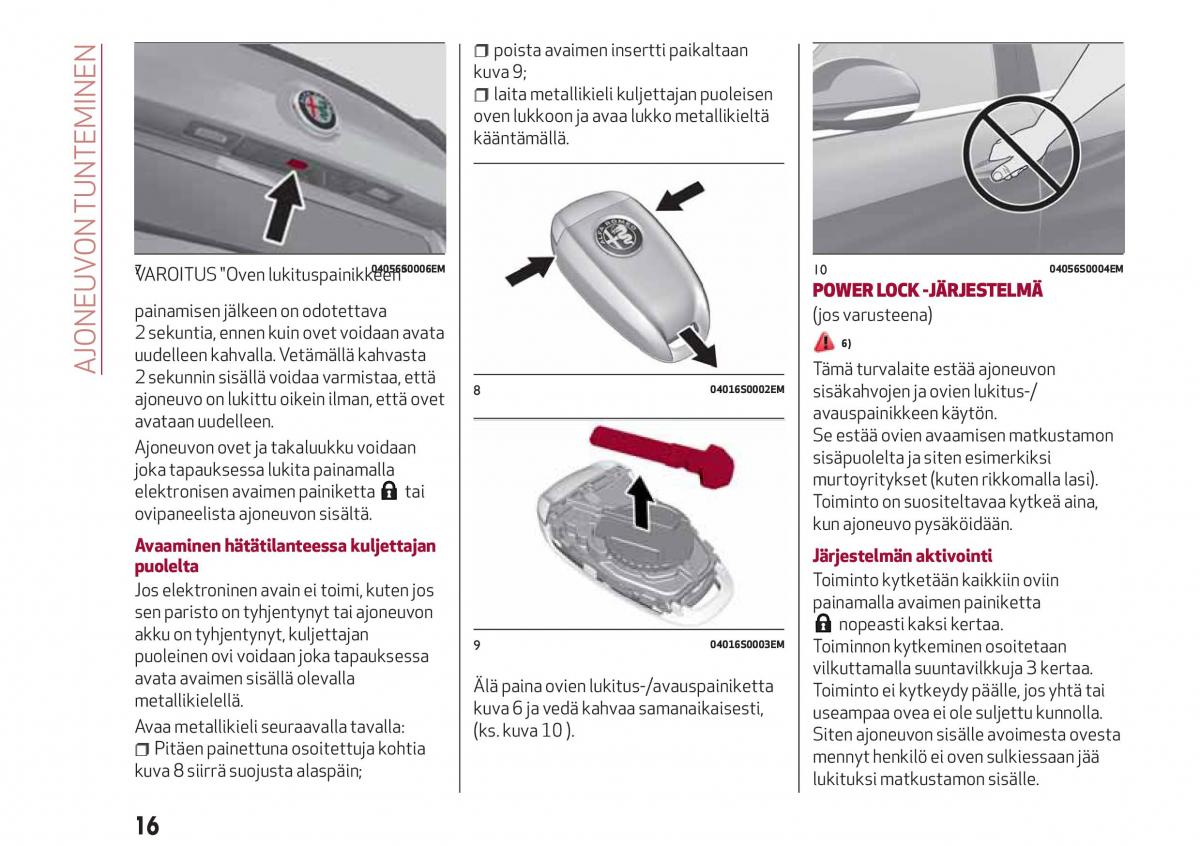 Alfa Romeo Giulia omistajan kasikirja / page 18