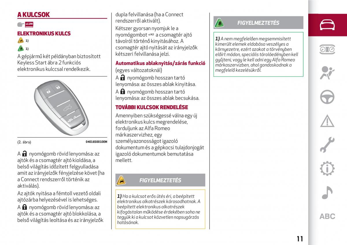 Alfa Romeo Giulia Kezelesi utmutato / page 13