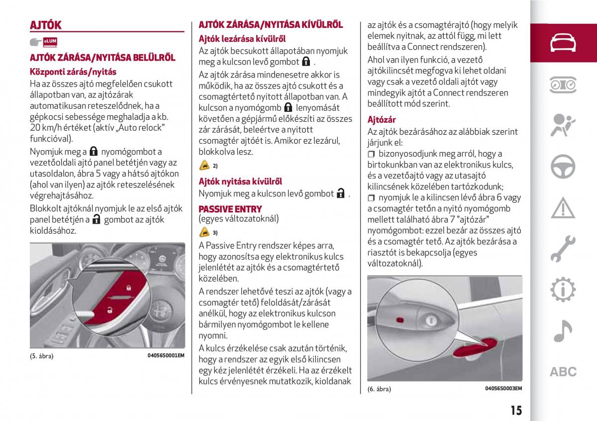 Alfa Romeo Giulia Kezelesi utmutato / page 17