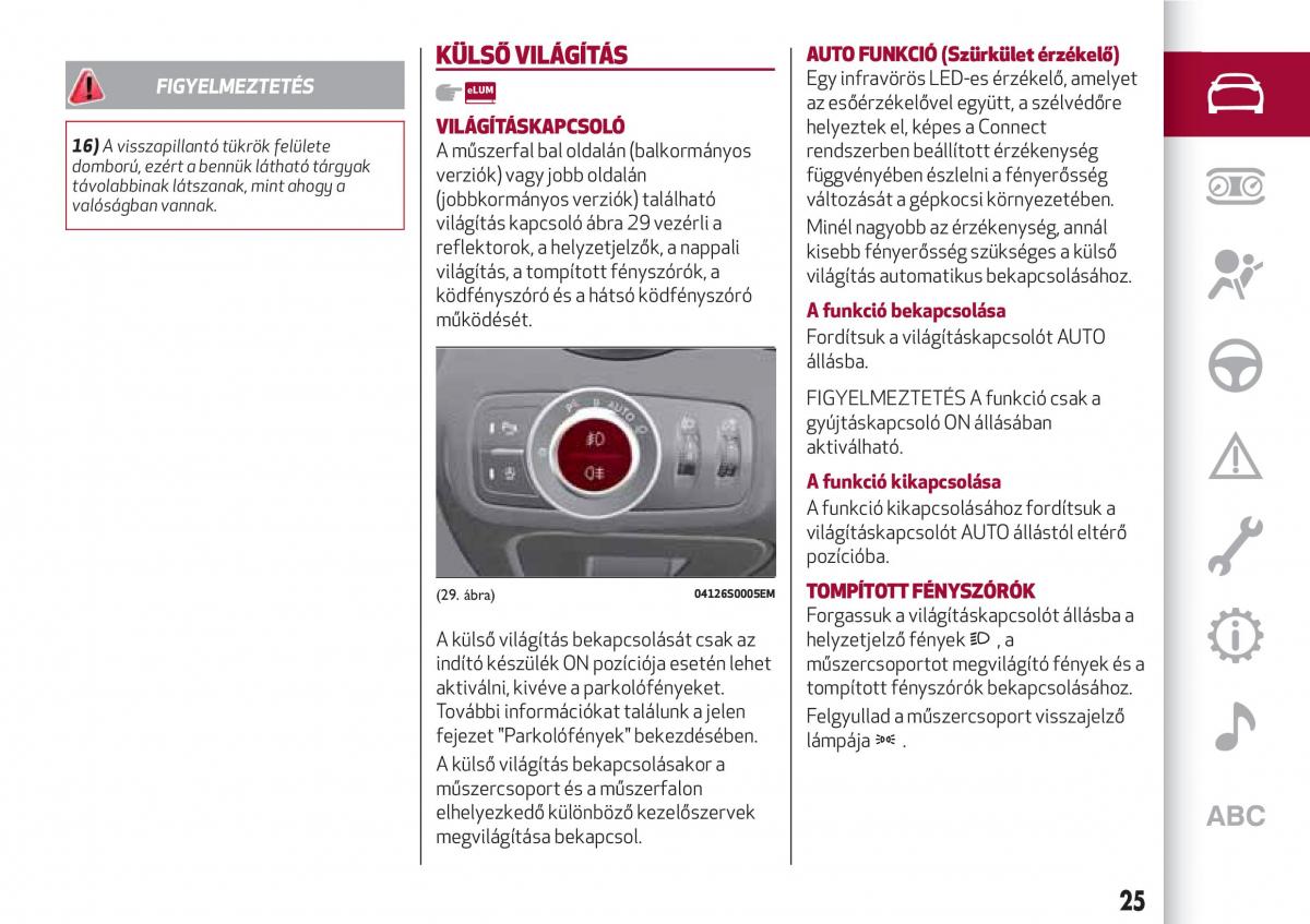 Alfa Romeo Giulia Kezelesi utmutato / page 27