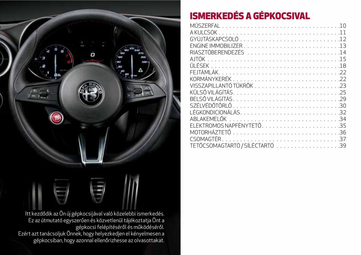 Alfa Romeo Giulia Kezelesi utmutato / page 11