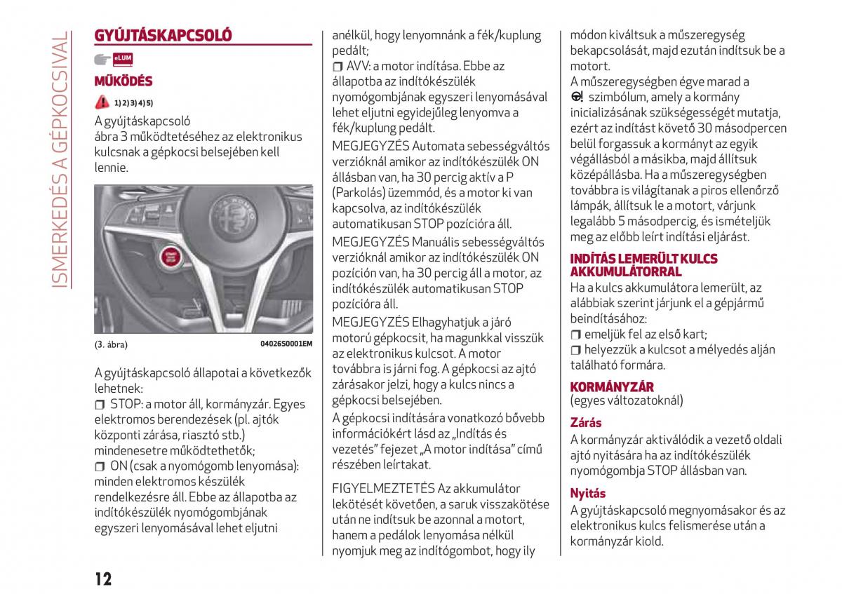 Alfa Romeo Giulia Kezelesi utmutato / page 14
