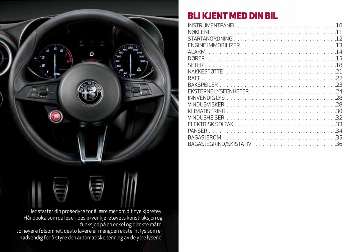 Alfa Romeo Giulia bruksanvisningen / page 11