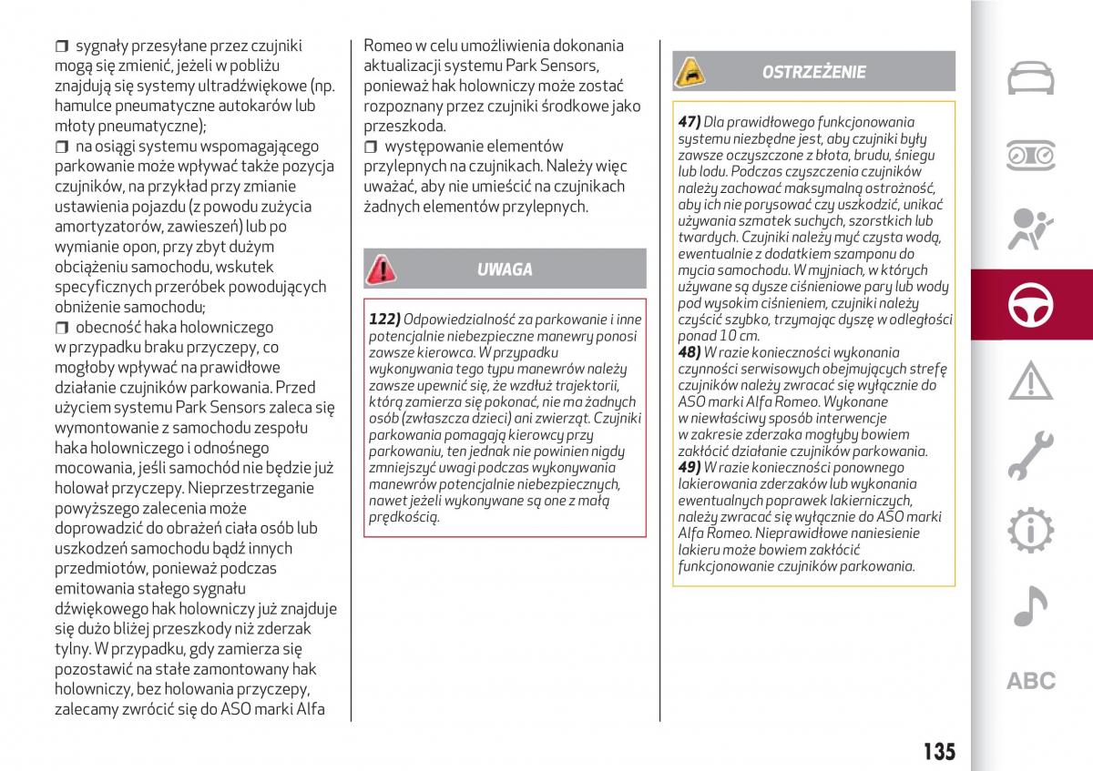 Alfa Romeo Giulia instrukcja obslugi / page 137