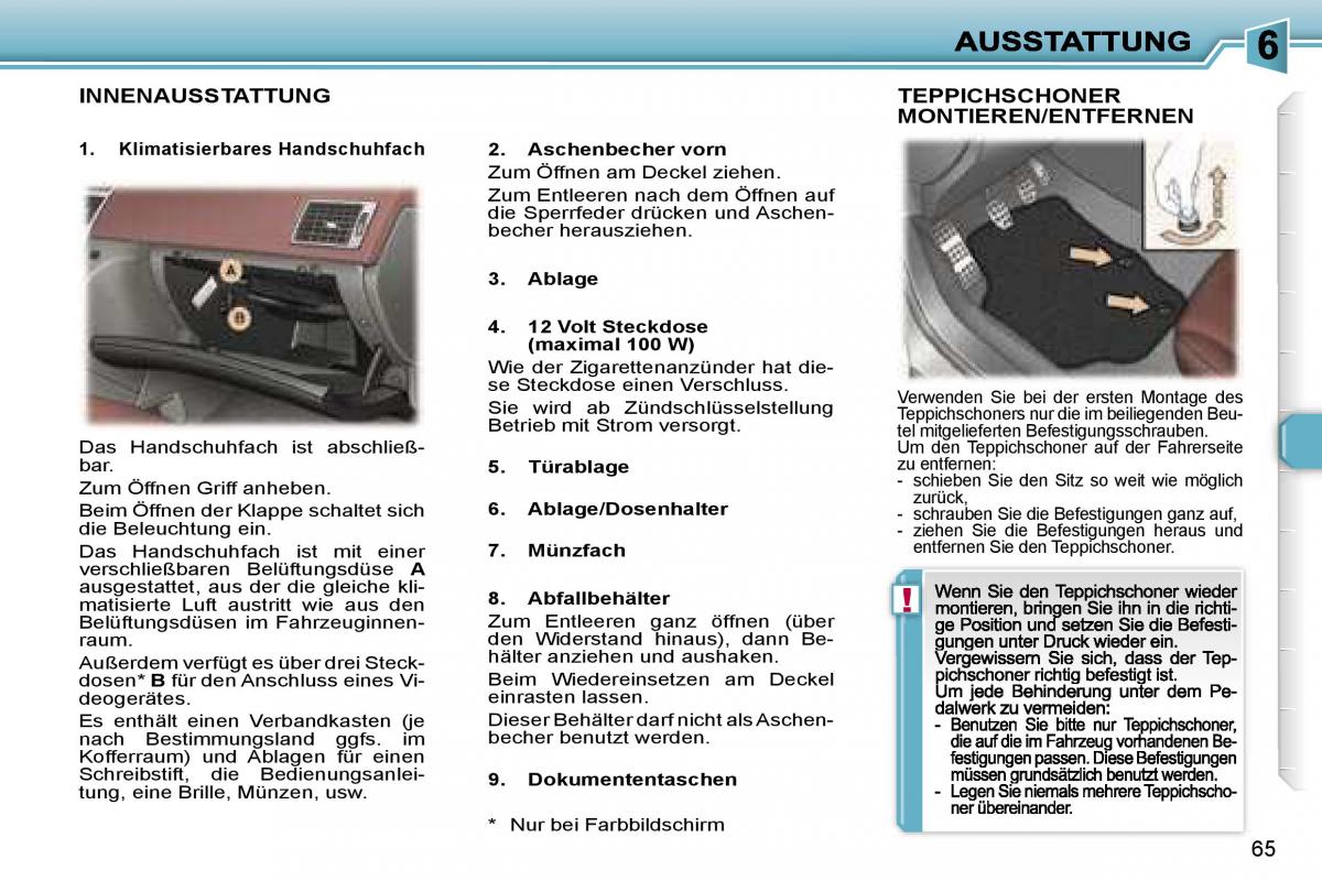 Peugeot 307 CC Handbuch / page 77