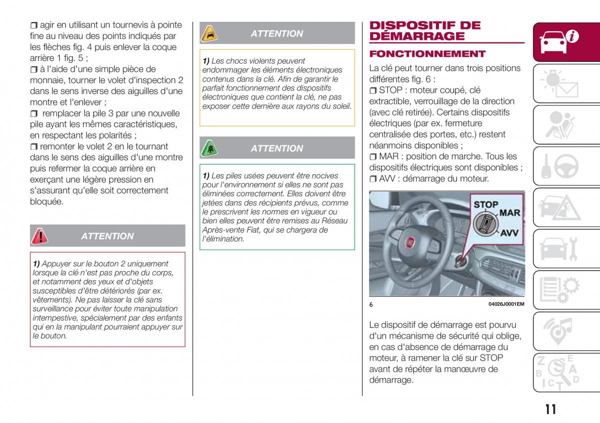 Fiat Tipo combi manuel du proprietaire / page 11