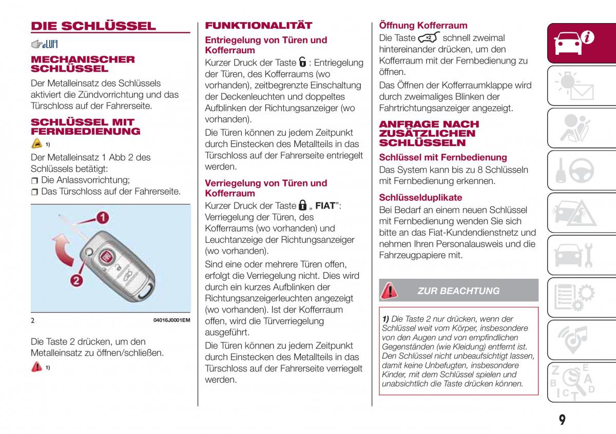 Fiat Tipo sedan Handbuch / page 11