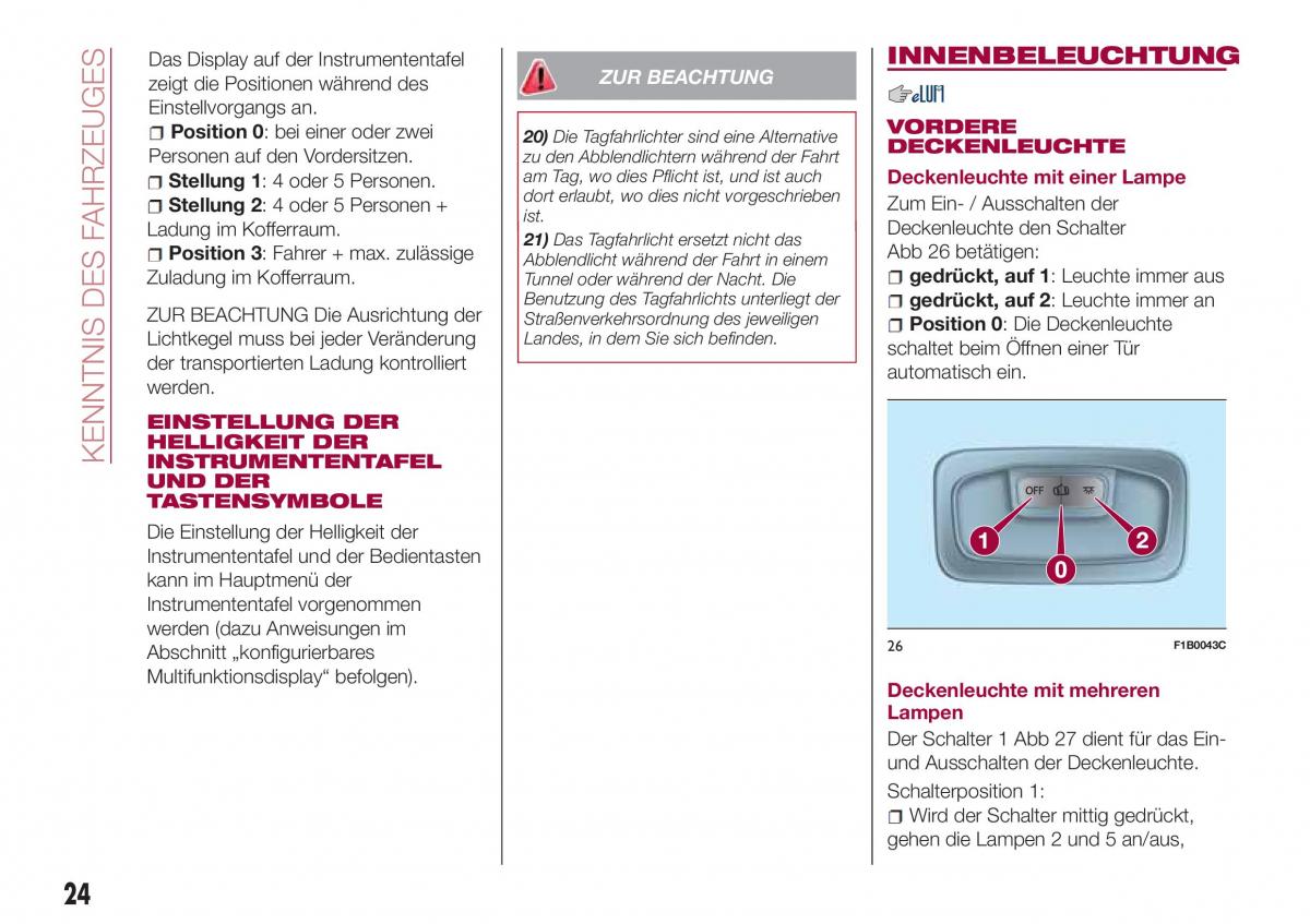Fiat Tipo sedan Handbuch / page 26