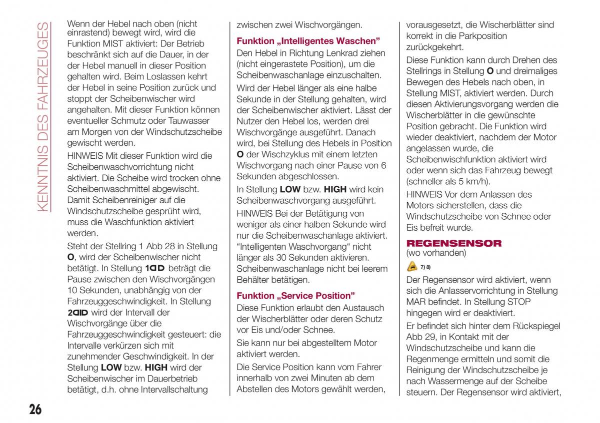 Fiat Tipo sedan Handbuch / page 28