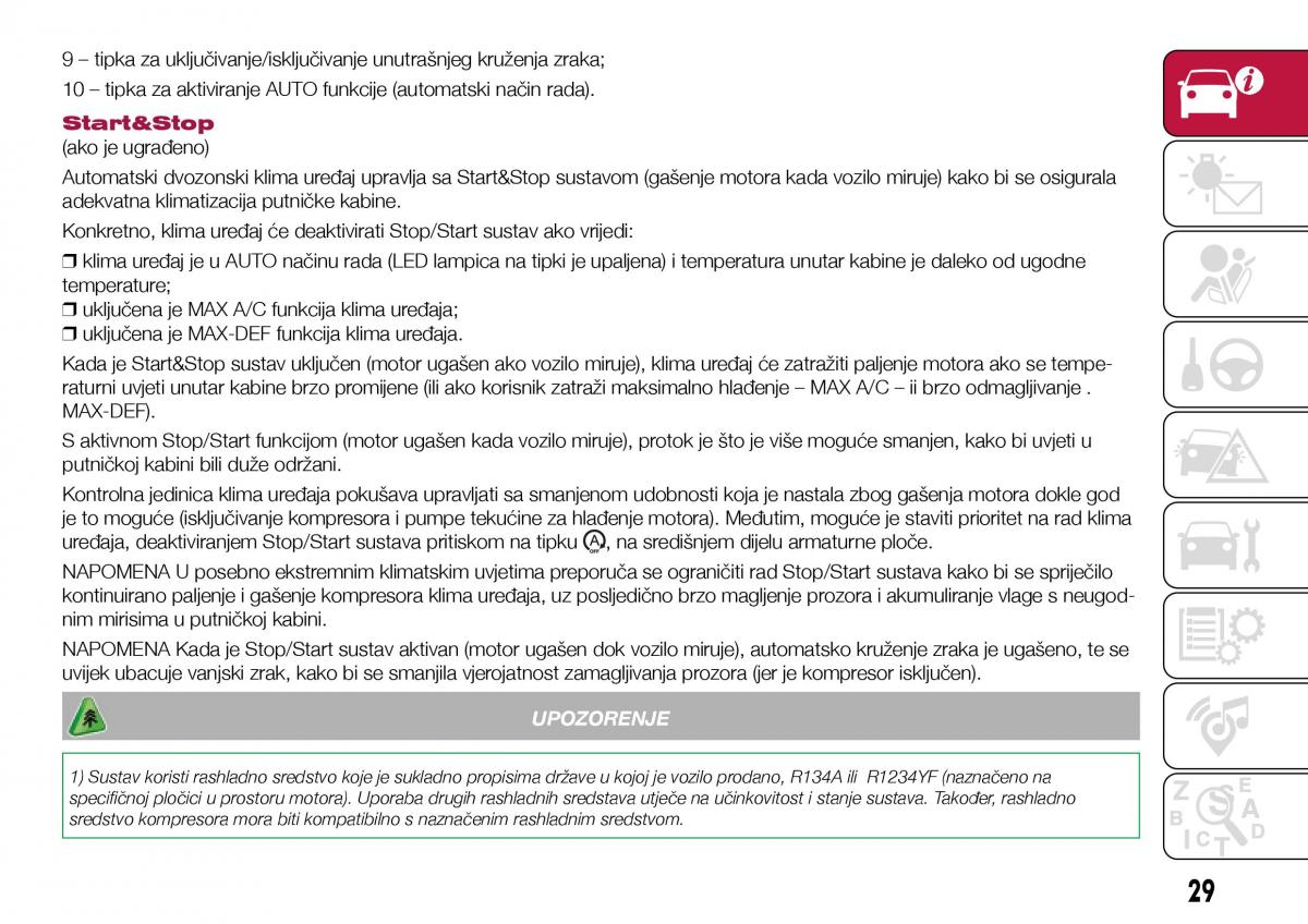 Fiat Tipo sedan vlasnicko uputstvo / page 31