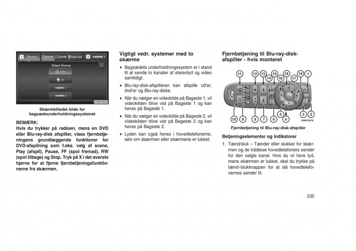 Jeep Grand Cherokee WK2 WH2 Bilens instruktionsbog / page 239