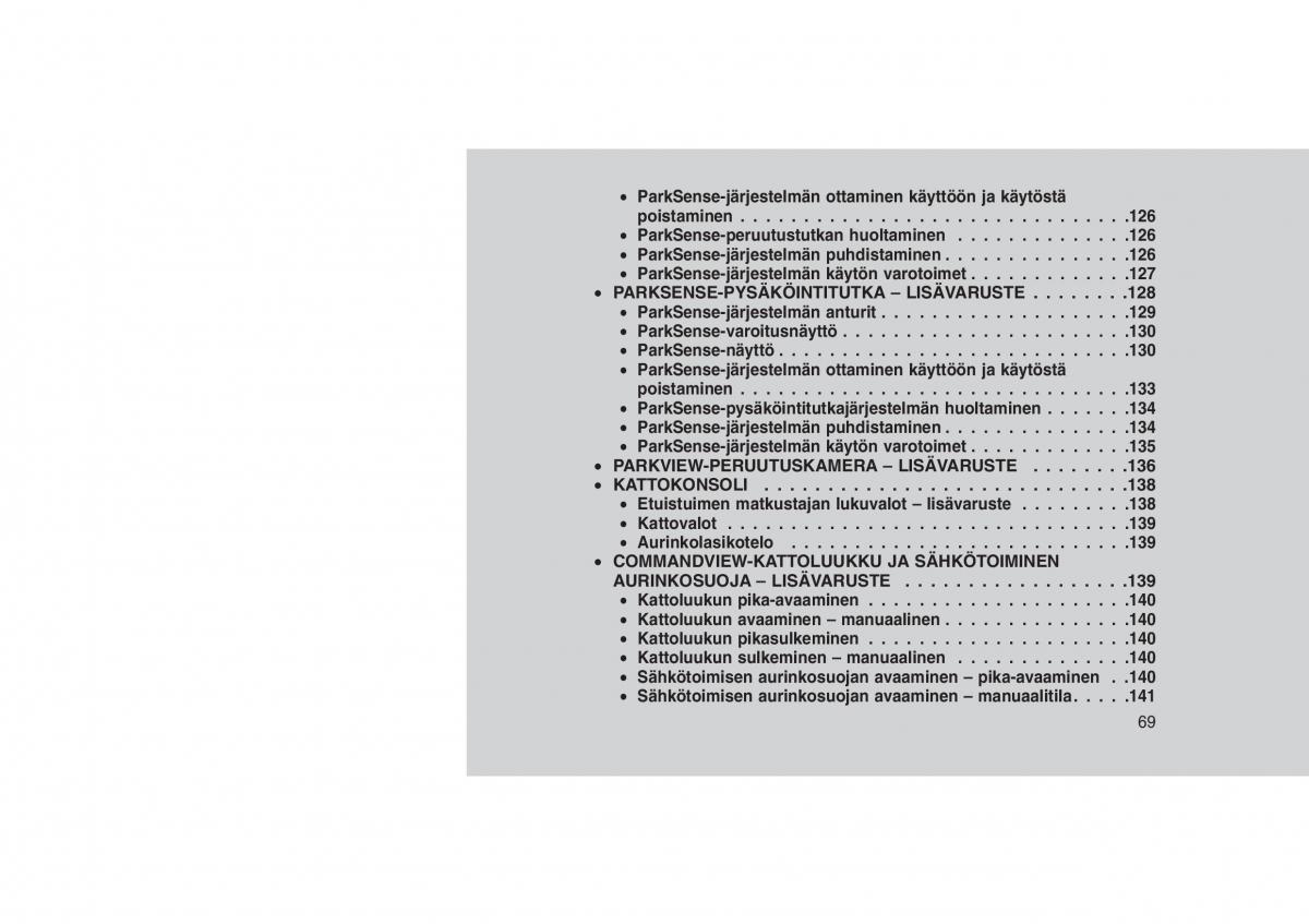 Jeep Grand Cherokee WK2 WH2 omistajan kasikirja / page 73