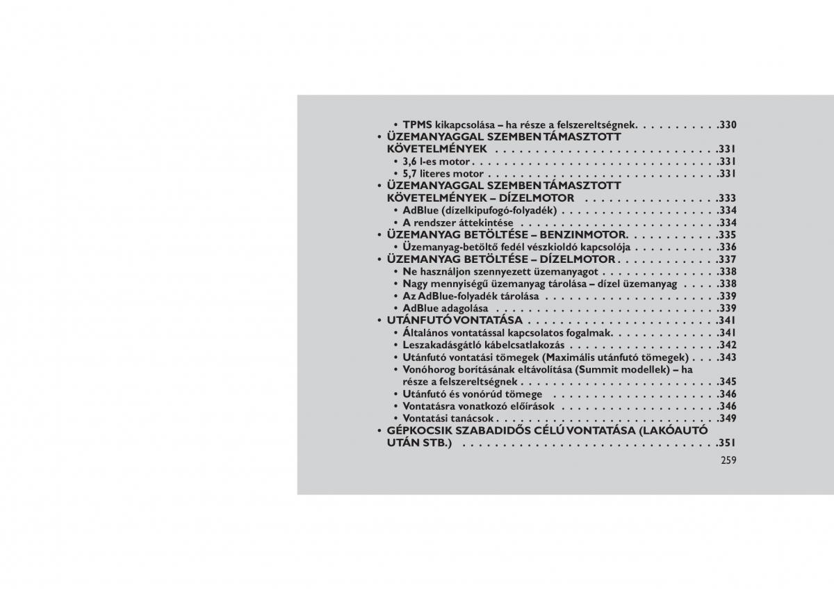 Jeep Grand Cherokee WK2 WH2 Kezelesi utmutato / page 263
