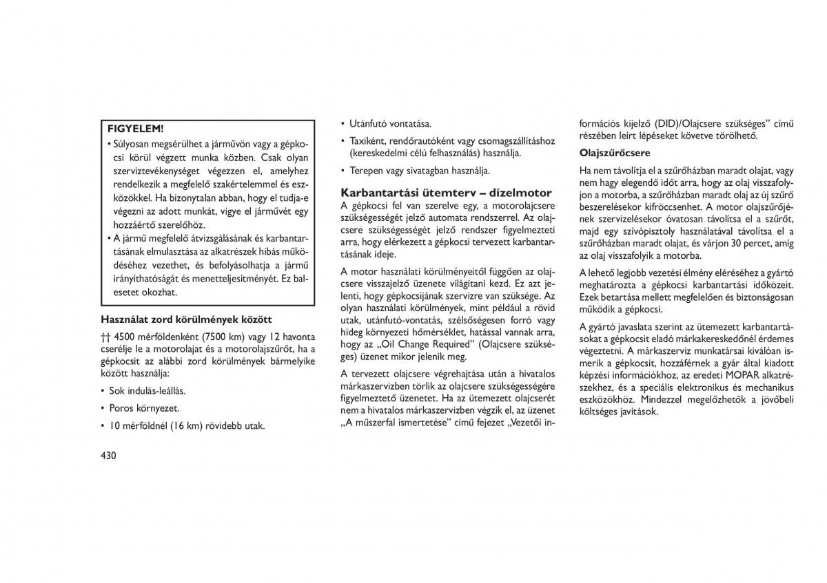 Jeep Grand Cherokee WK2 WH2 Kezelesi utmutato / page 434