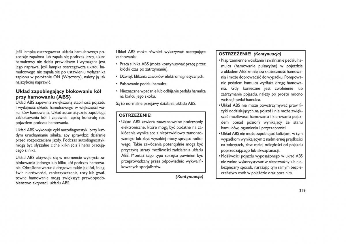 Jeep Grand Cherokee WK2 WH2 instrukcja obslugi / page 323
