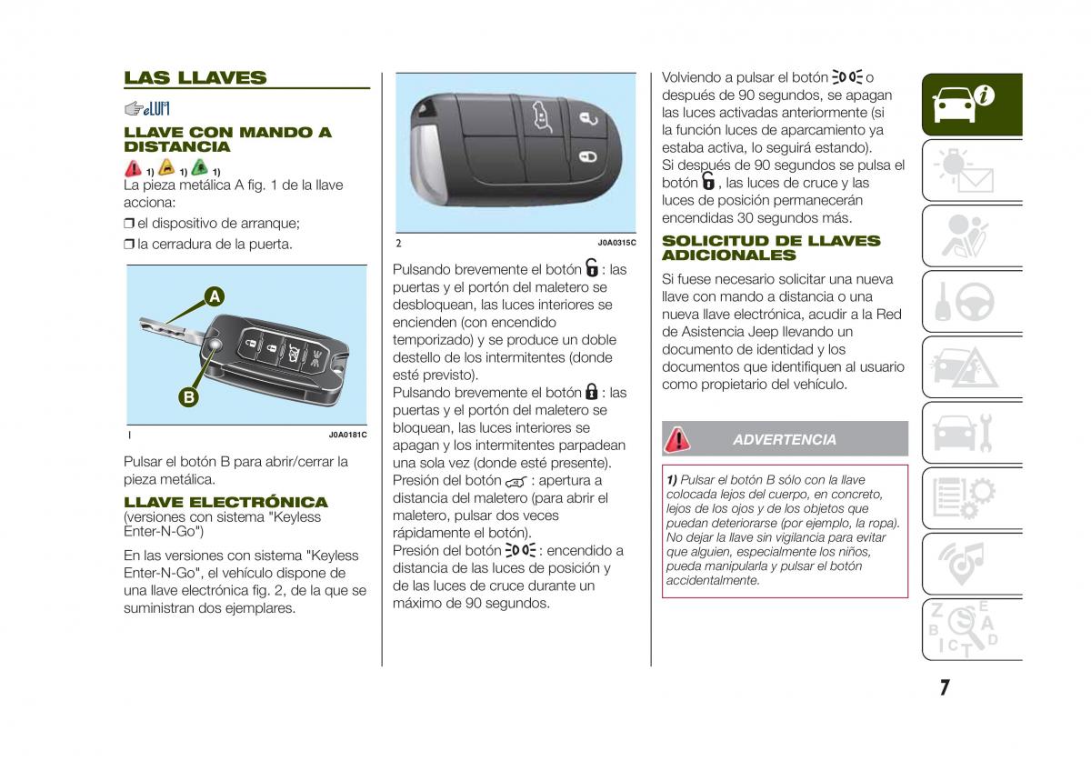 Jeep Renegade manual del propietario / page 9