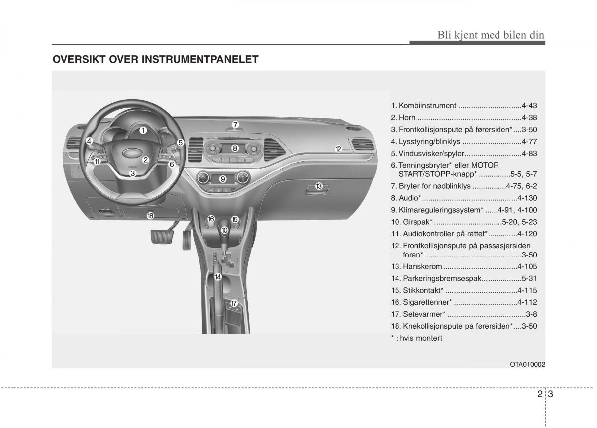 KIA Picanto II 2 bruksanvisningen / page 12