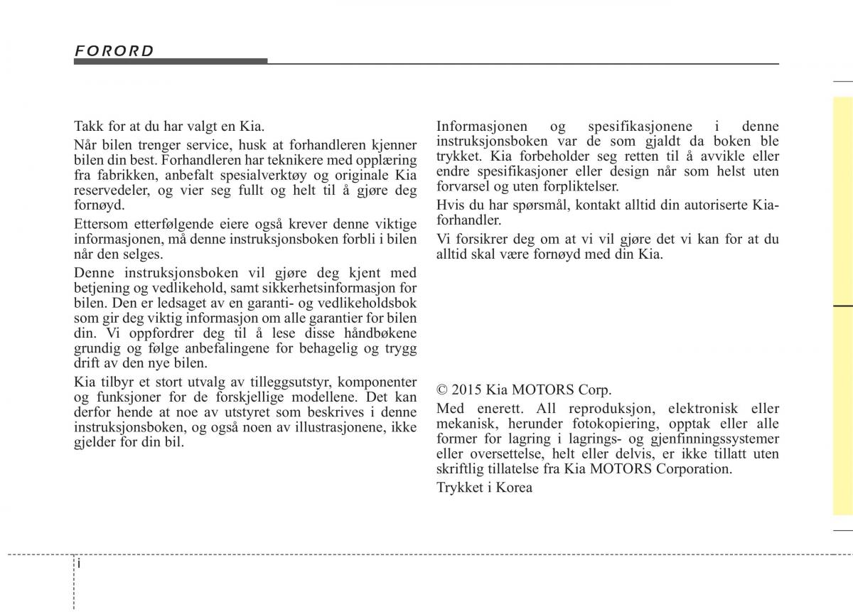 KIA Picanto II 2 bruksanvisningen / page 2