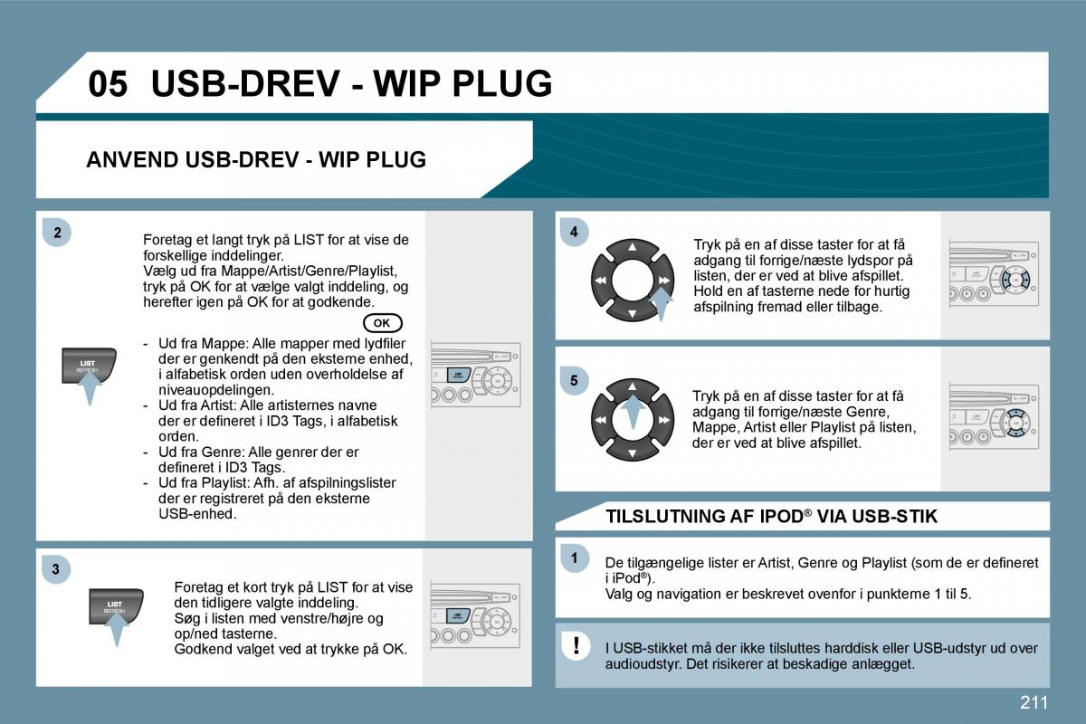 Peugeot 207 Bilens instruktionsbog / page 206