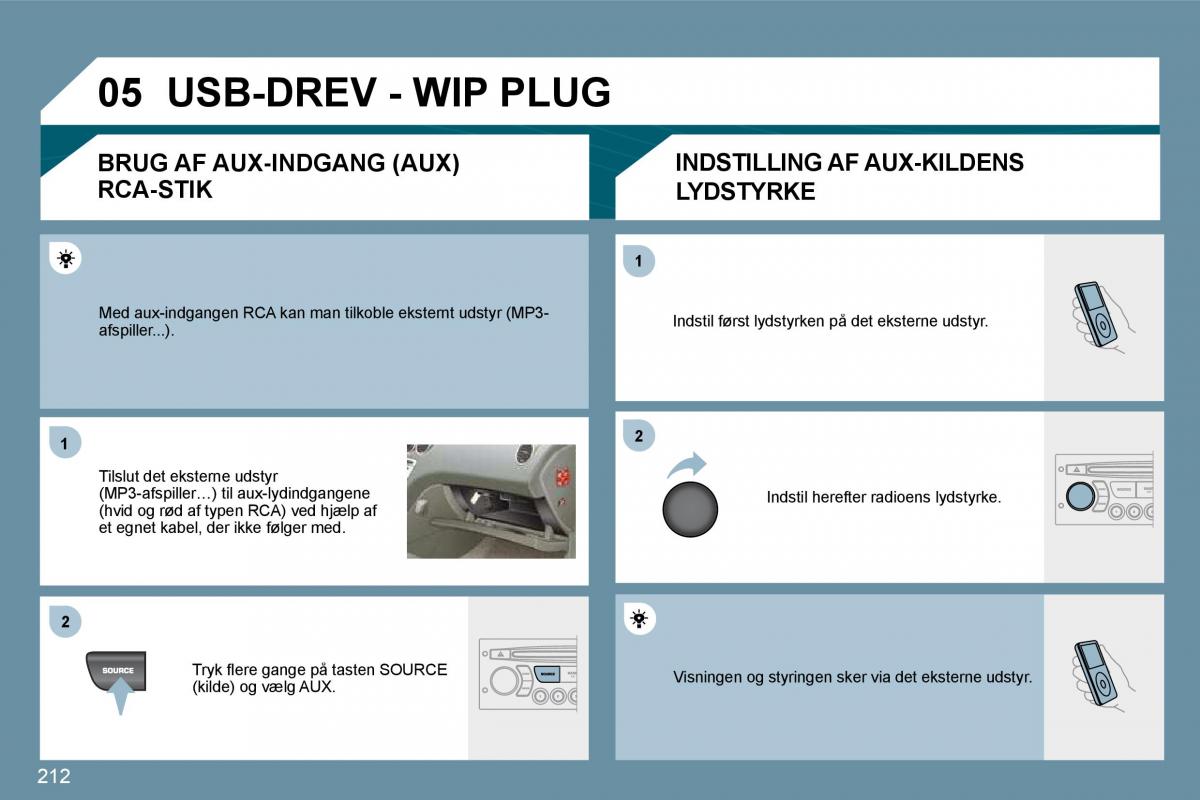 Peugeot 207 Bilens instruktionsbog / page 207