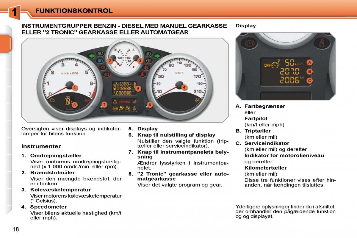 Peugeot 207 Bilens instruktionsbog / page 1