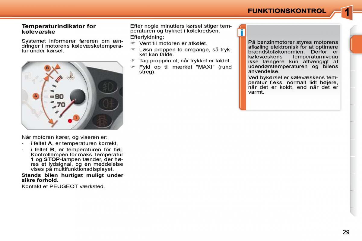 Peugeot 207 Bilens instruktionsbog / page 12