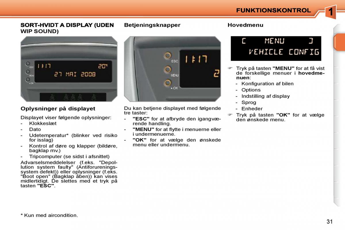 Peugeot 207 Bilens instruktionsbog / page 14