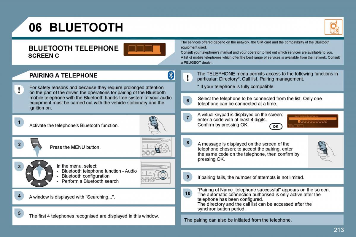 Peugeot 207 owners manual / page 208