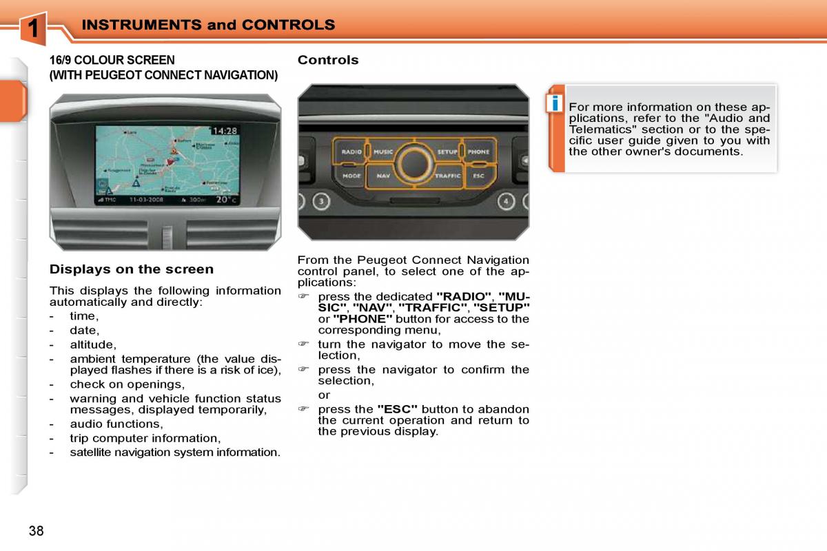 Peugeot 207 owners manual / page 21