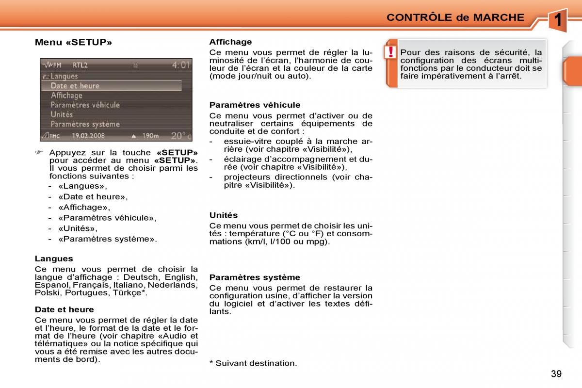 Peugeot 207 manuel du proprietaire / page 15