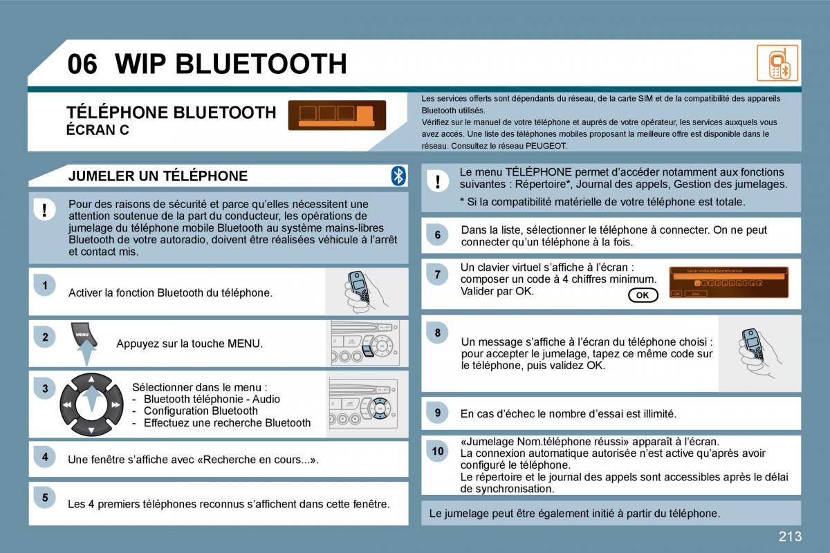 Peugeot 207 manuel du proprietaire / page 198