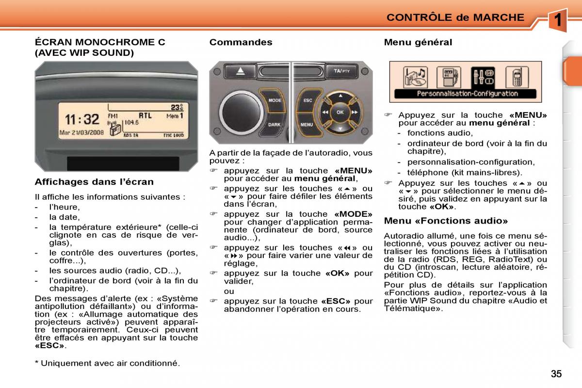 Peugeot 207 manuel du proprietaire / page 11